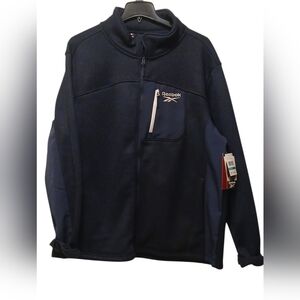 Reebok -Navy Blue Warm up Jacket, Large Inside Pockets, Zipperd Pocket In Front